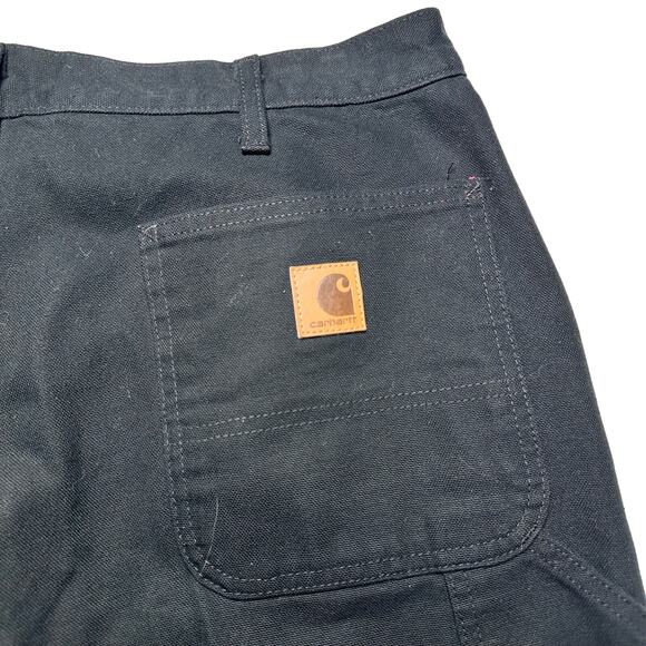 Carhartt | Men | Black Heavyweight Lined Cotton Canvas Carpenter Jeans | 36x30 - Picture 9 of 12